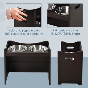 PawHut Comedouro para Cães Elevado Comedouro para Cães com 2 Tigelas d