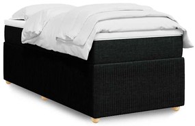 vidaXL Cama com molas/colchão 80x200 cm tecido preto