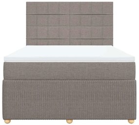 Cama com molas/colchão 160x200 cm tecido castanho-acinzentado