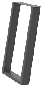 Pés para mesa de jantar em formato de U, 2 peças, antracite, 50x(72-73