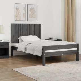 vidaXL Cabeceira de parede 108x3x60 cm madeira de pinho maciça cinza