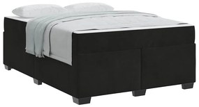 Estrutura de cama com colchão Outros Preto 160 x 200 cm Veludo