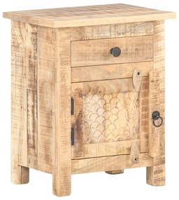 Mesa de cabeceira 40x30x50 cm madeira de mangueira áspera