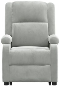 Poltrona elevatória de massagens veludo cinzento-claro