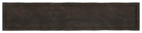 Tampo de mesa com bordas vivas maciço tratado castanho-escuro