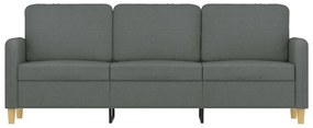 Sofá de 3 lugares 180 cm tecido cinza-escuro
