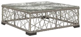 8 pcs conjunto lounge de jardim c/ almofadões vime PE cinzento