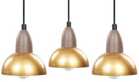 Candeeiro suspenso para 3 lâmpadas em metal bronze CASTALY Beliani