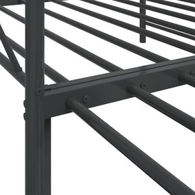 Cama de dia com gavetão sem colchão 100x190 cm aço preto