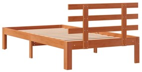 Estrutura cama c/ cabeceira 90x190 cm pinho maciço castanho-mel