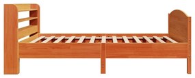 Cama sem colchão 90x190 cm madeira de pinho maciça castanho-mel