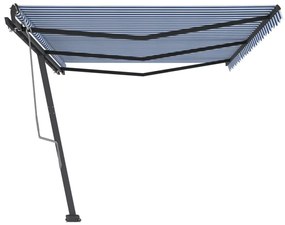 Toldo retrátil manual independente 600x300 cm azul e branco