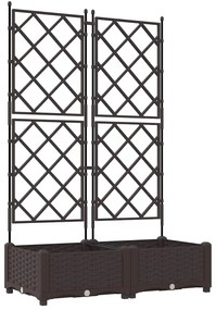 Jardineira com Treliça 2 pcs Castanho 80x40x125.5 cm