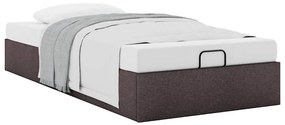 Estrutura de cama otomana sem colchão 100x200cm castanho escuro