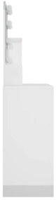 Toucador com LEDs 86,5x35x136 cm branco brilhante
