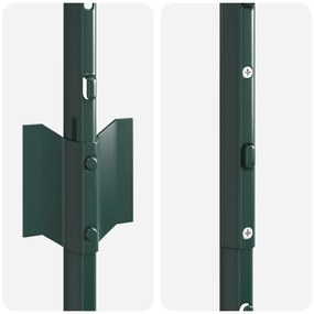 Postes de Cerca 44 pcs U-Channel Verde 160 cm Aço
