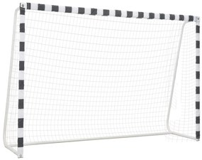 vidaXL Baliza de futebol 300x200x90 cm metal preto e branco