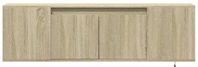 Móvel de parede p/ TV c/luzes LED 135x31x39,5cm carvalho sonoma