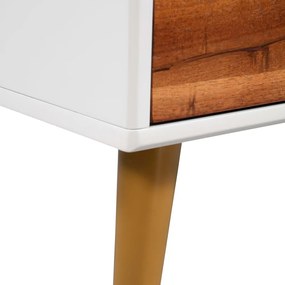 Mesa de centro em madeira de acácia maciça 90x50x40 cm