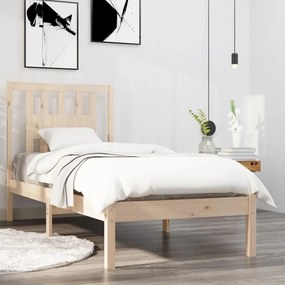 vidaXL Estrutura de cama solteiro 90x190 cm madeira maciça