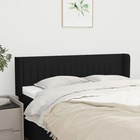 Cabeceira de cama c/ abas tecido 147x16x78/88 cm preto