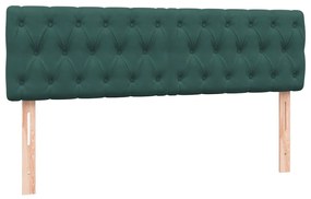 Box Cama primavera com Colchão Verde Escuro 140x210 cm Veludo