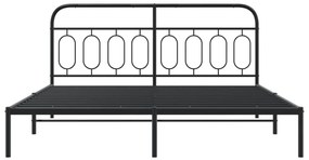 Estrutura de cama com cabeceira 160x200 cm metal preto
