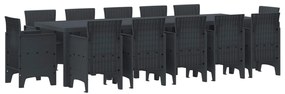 vidaXL Conjunto de Jantar para Jardim 13 pcs Antracite Plástico