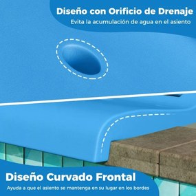 Cadeira dobrável portátil para exterior, piscina azul