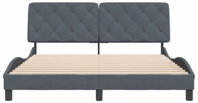Estrutura de cama sem colchão 160x200 cm veludo cinzento-escuro