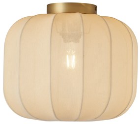 Plafon Japandi Dourado com Abajur Bege - Pluni Japandi