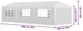 Tenda para festas 3x9 m branco