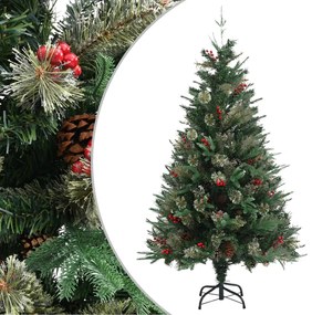 Árvore de Natal com pinhas 150 cm PCV e PE verde