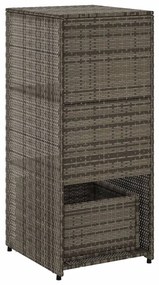 Armário de arrumação para jardim 50x55x115 cm vime PE cinzento