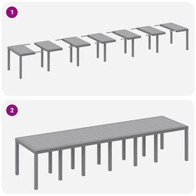 Conjunto de Jantar para Jardim 15 pcs Cinzento-claro