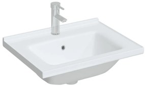Lavatório casa de banho retangular 61x48x19,5cm cerâmica branco
