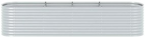 Canteiro elevado de jardim aço galvanizado 400x80x81cm prateado