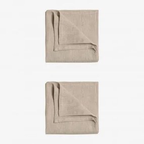 Conjunto De 2 Guardanapos Juisit De Linho E Algodão Crema Linho - Sklum