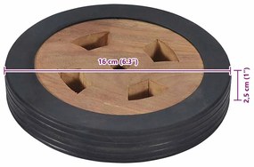 Rodas para espreguiçadeira 2 pcs madeira teca maciça