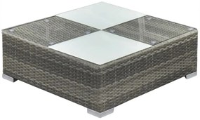 5 pcs conjunto lounge de jardim c/ almofadões vime PE cinzento