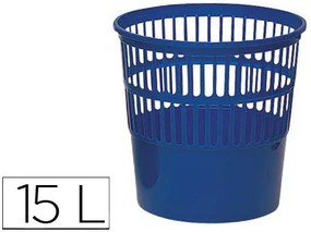 Cesto de Papeis Plástico Azul 275 X 275 mm Capacidade para 15 Litros