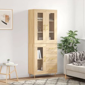 vidaXL Armário alto 69,5x34x180 cm derivados de madeira cor sonoma