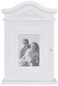 Armário de chaves com moldura para fotografias branco