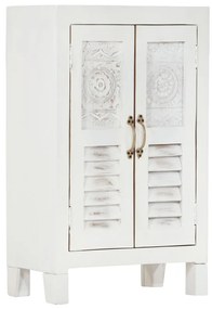vidaXL Aparador 55x30x90 cm madeira de acácia maciça branco