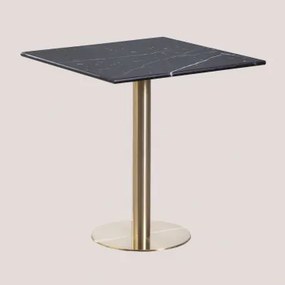 Square Cosmopolitan Marble Bar Table Mármore Nero Marquina & ↔︎ 70 Cm & Ouro Champagne - Sklum