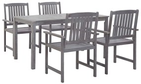 vidaXL 5 pcs conjunto de jantar para exterior acácia maciça cinzento