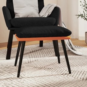 vidaXL Apoio de pés45x29,5x35cm preto/couro artificial preto/laranja