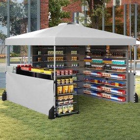 Tenda Jardim pop up 300 X 300 CM com 2 Paredes Laterais com Bolsa , 4 Sacos de areia 8 Estacas 4 Ancoras feiras, festas, eventos Branca