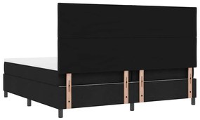 Cama Box com Colchão e LED Preto 200x200 cm em Tecido