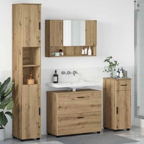 vidaXL Conjunto de Móveis para Banheiro 4 pcs carvalho artisiano
